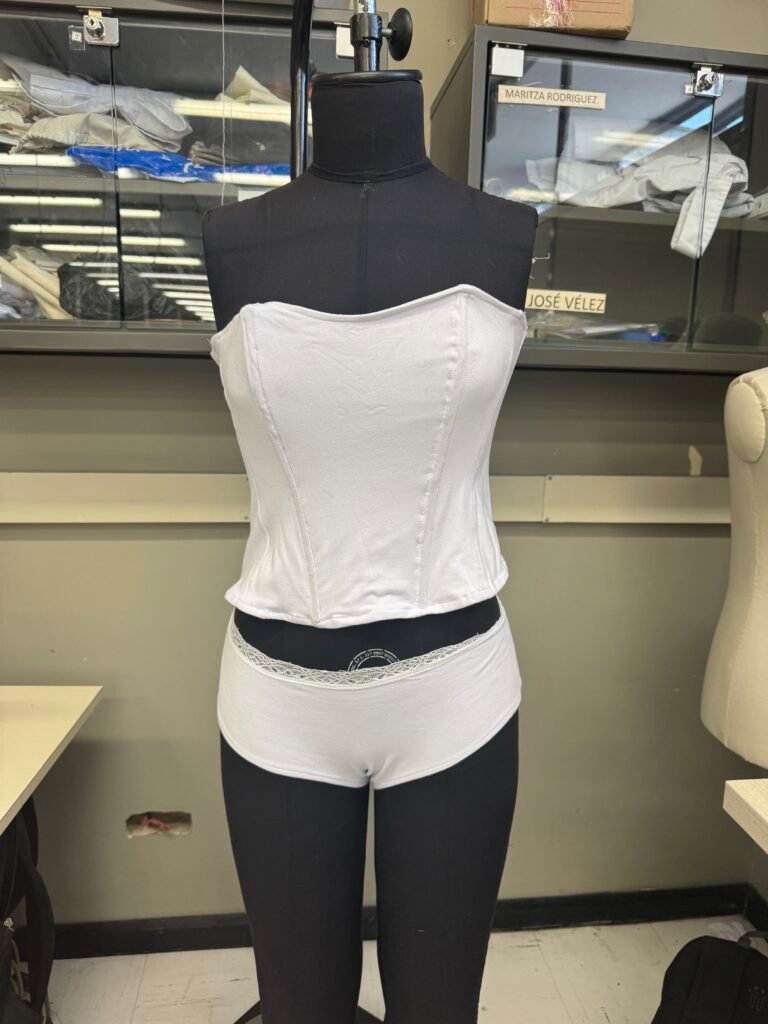 Toile del cors&eacute; en blanco, vista frontal